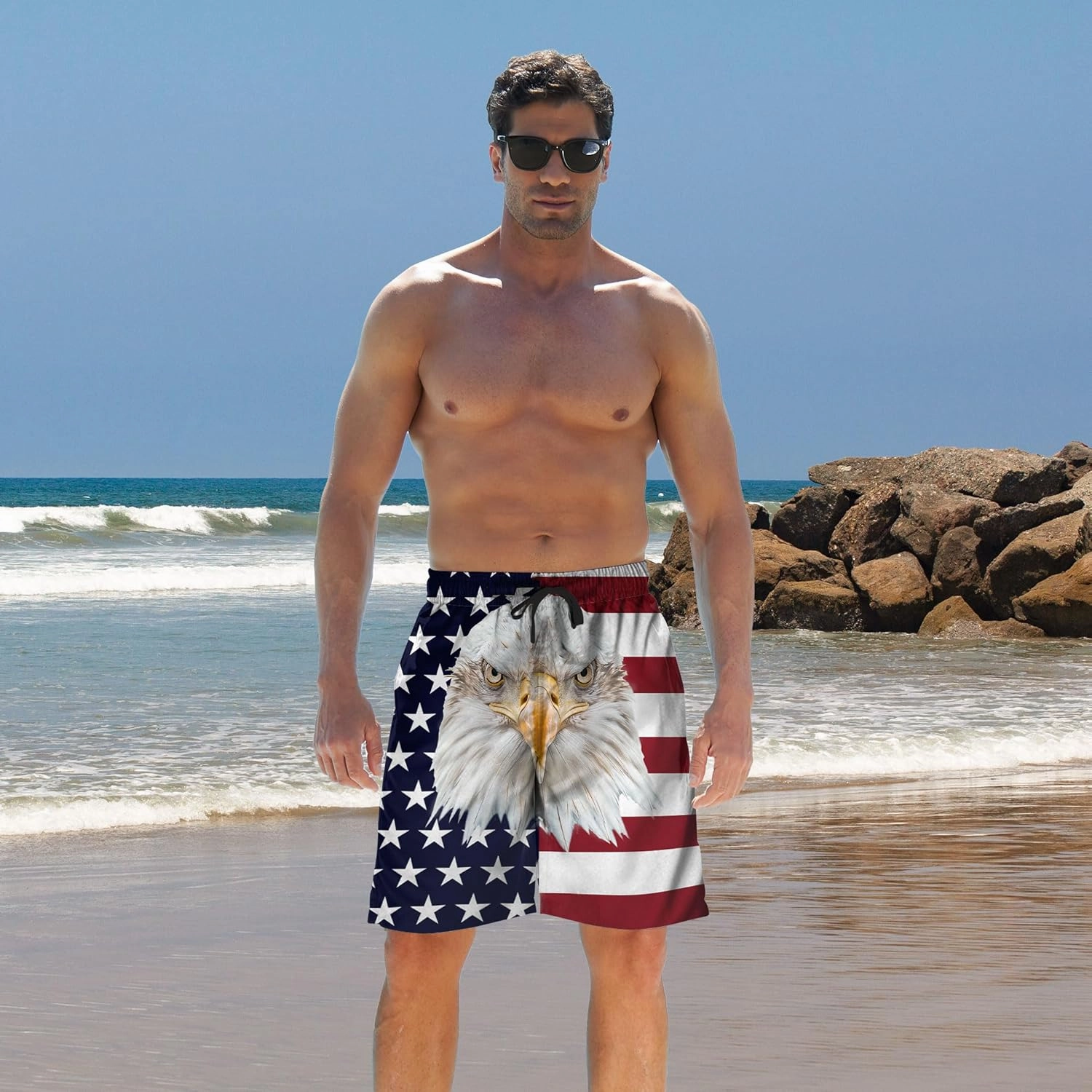 Ahegao Men's Swim Trunks Quick Dry 3D Printed Beach Board Shorts with Pockets Cool Mesh Lining Bathing Suits