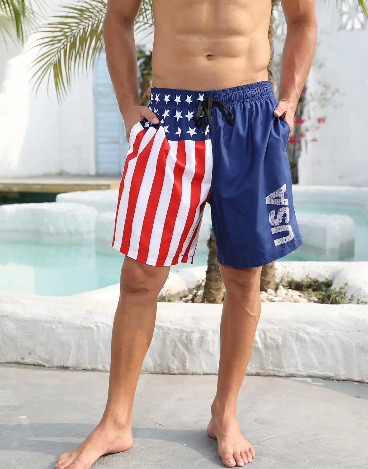 ALISISTER Mens Swim Trunks with Compression Liner Bathing Suit Summer Swimming Shorts