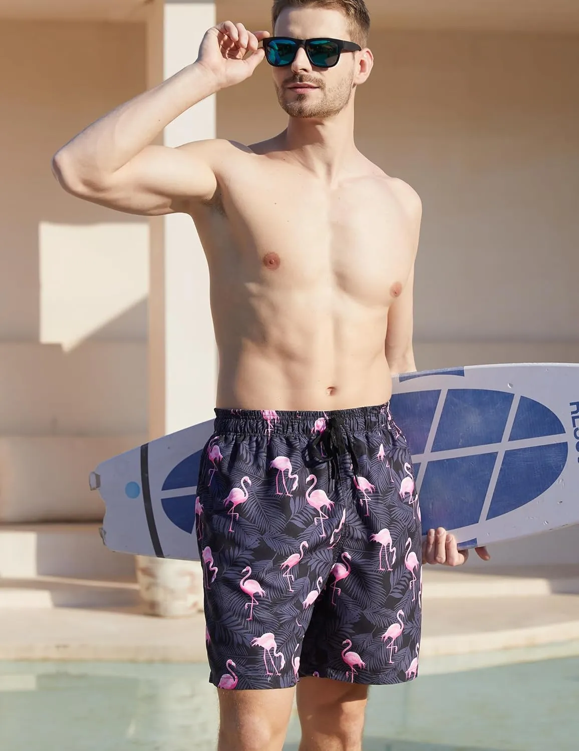 ALISISTER Mens Swim Trunks with Compression Liner Bathing Suit Summer Swimming Shorts
