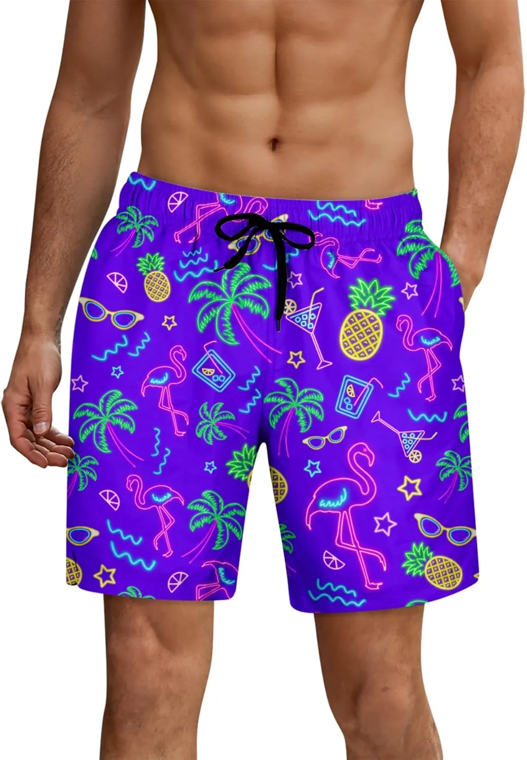 ALISISTER Mens Swim Trunks with Compression Liner Bathing Suit Summer Swimming Shorts