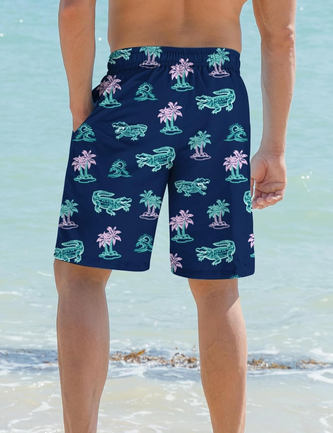 ALISISTER Mens Swim Trunks with Compression Liner Bathing Suit Summer Swimming Shorts
