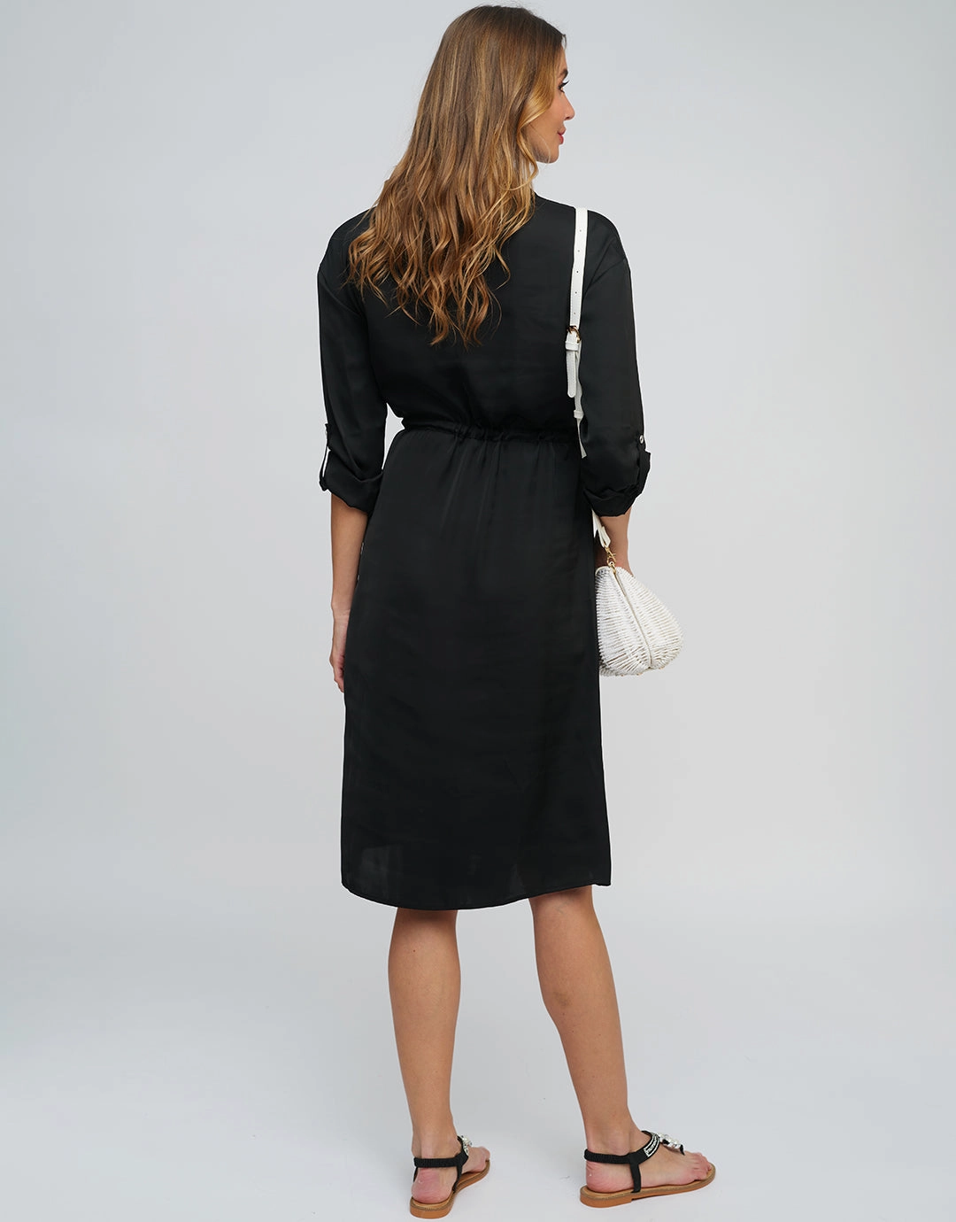 Alora Shirt Dress - Black
