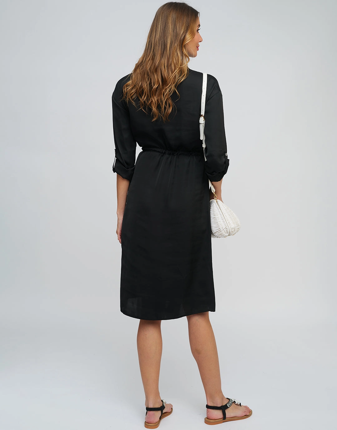 Alora Shirt Dress - Black