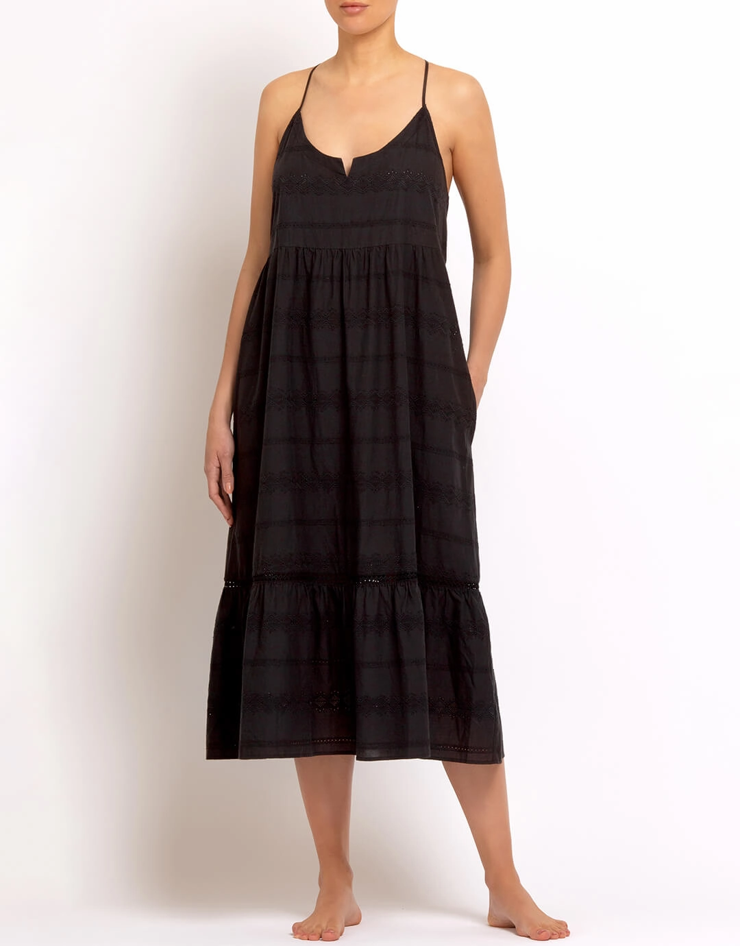 Amalfi Scoop Neck Dress - Black