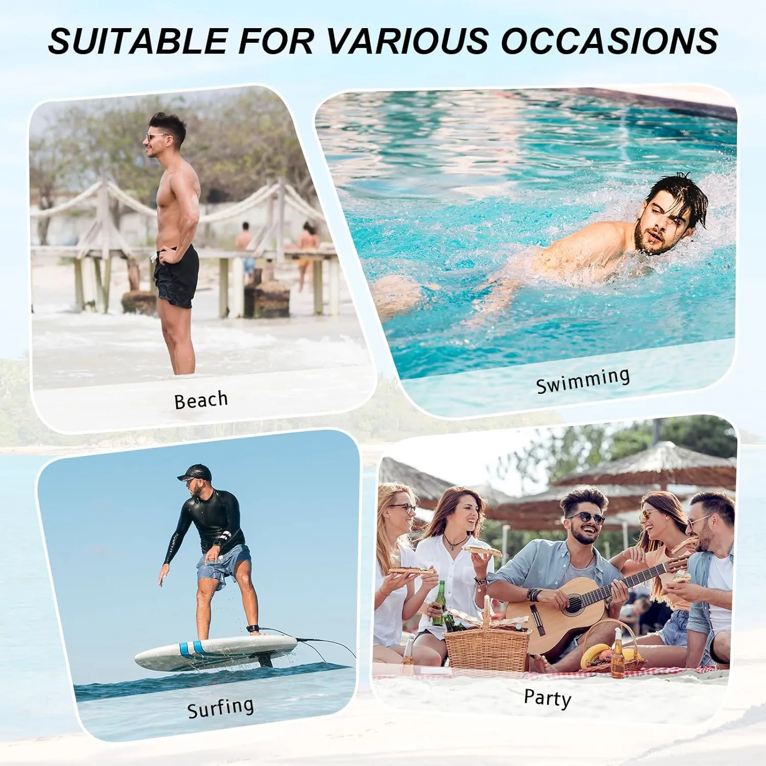 American Trends Mens Swim Trunks with Compression Liner Board Shorts for Men Quick Dry Swimsuits Bathing Suit Swimwear M-XXL