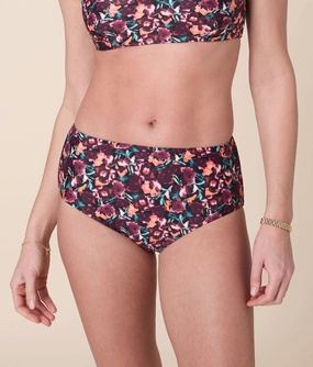 Andie X Lands End Tugless High Waist Bikini Bottom - Eco Nylon - Multi Floral