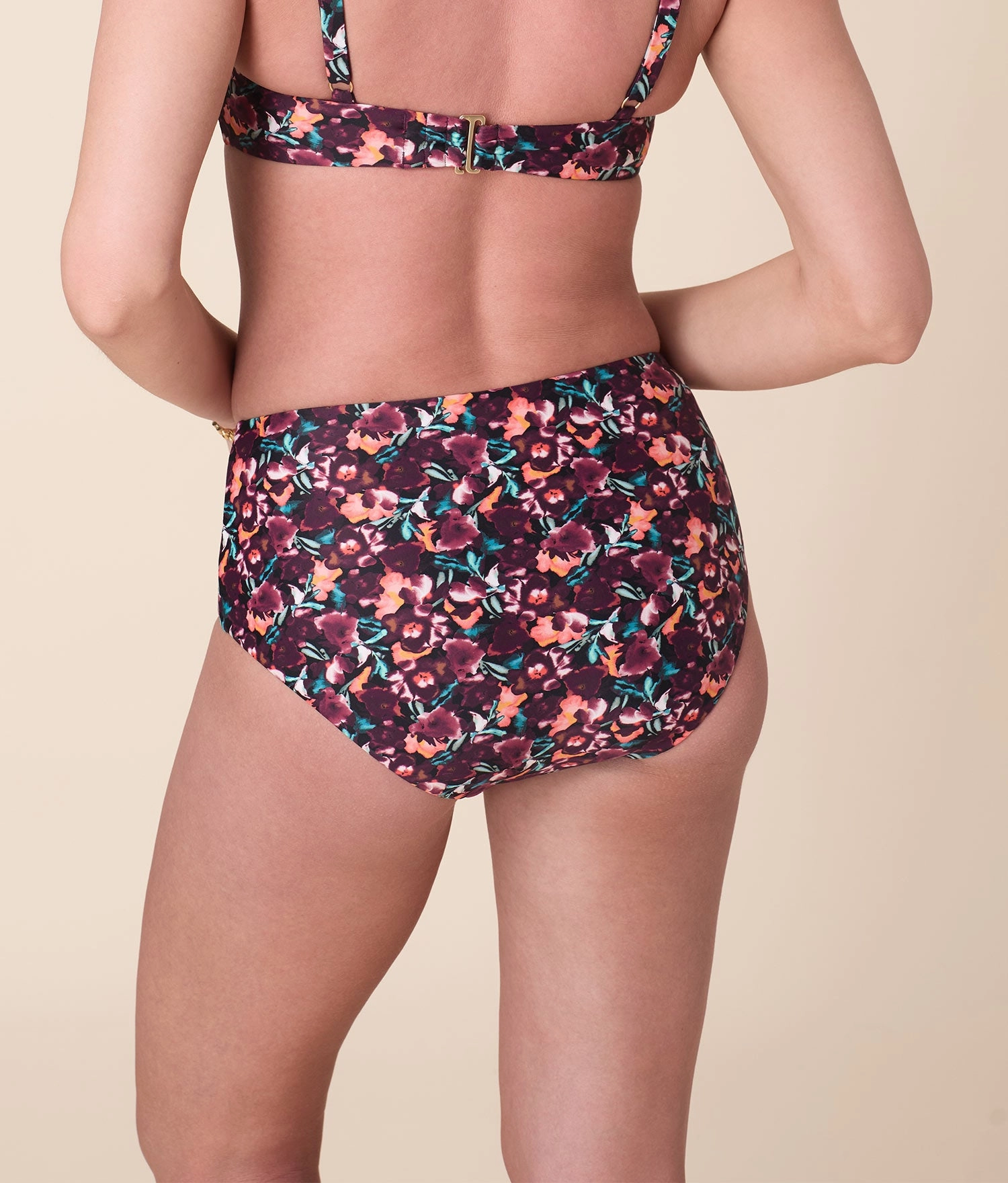 Andie X Lands End Tugless High Waist Bikini Bottom - Eco Nylon - Multi Floral