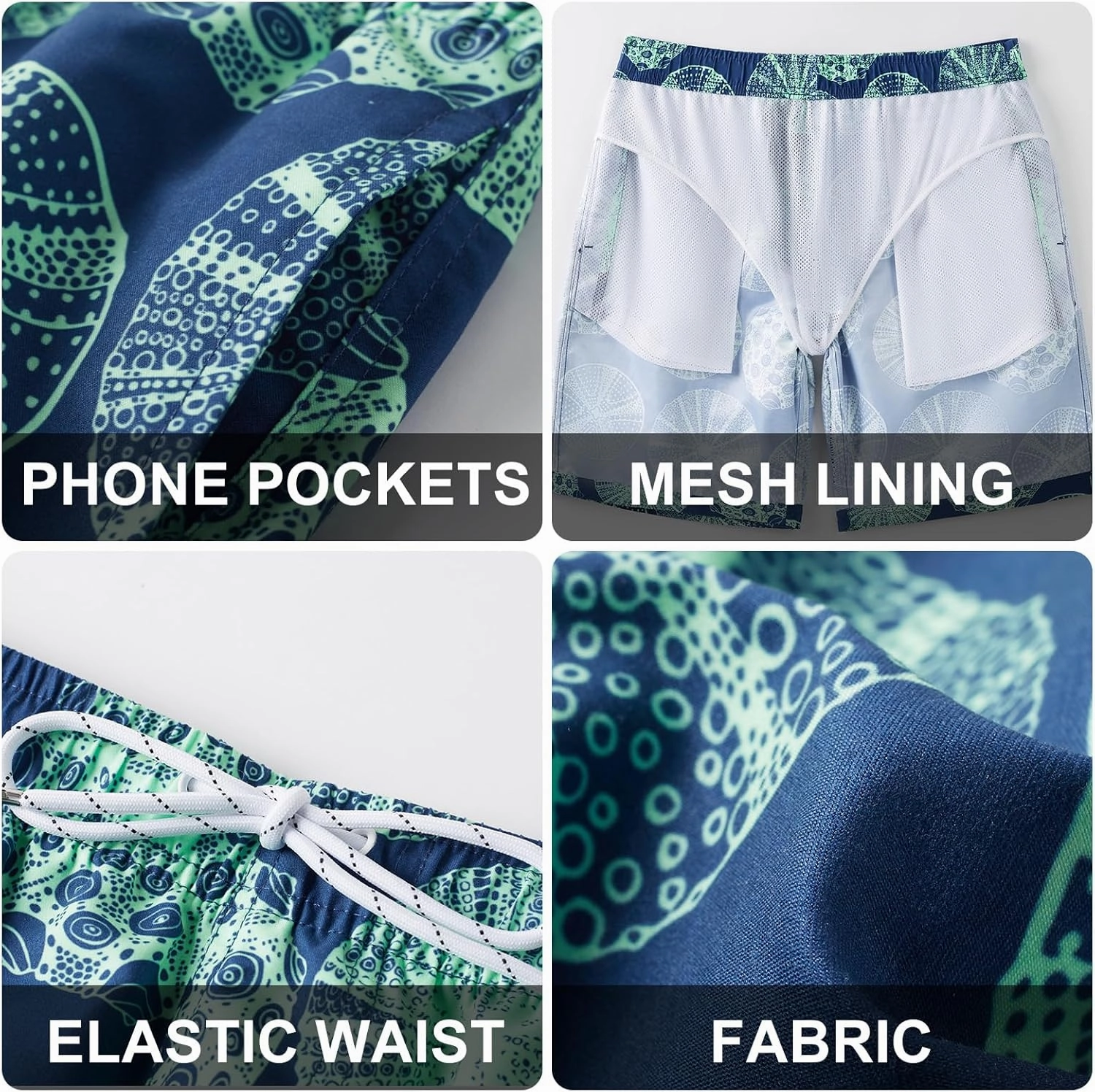 Angel season Men's 7" Quick Dry Swim Trunks with Compression Liner 2025 New Beach Board Shorts Bathing Suit with Pockets
