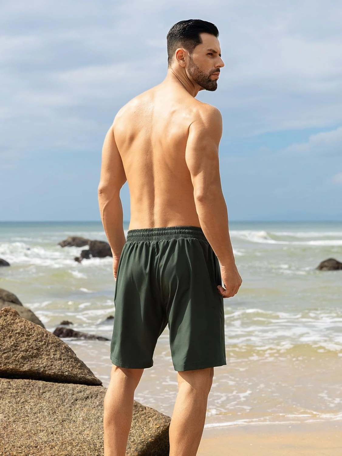 Angel season Men's 7" Quick Dry Swim Trunks with Compression Liner 2025 New Beach Board Shorts Bathing Suit with Pockets