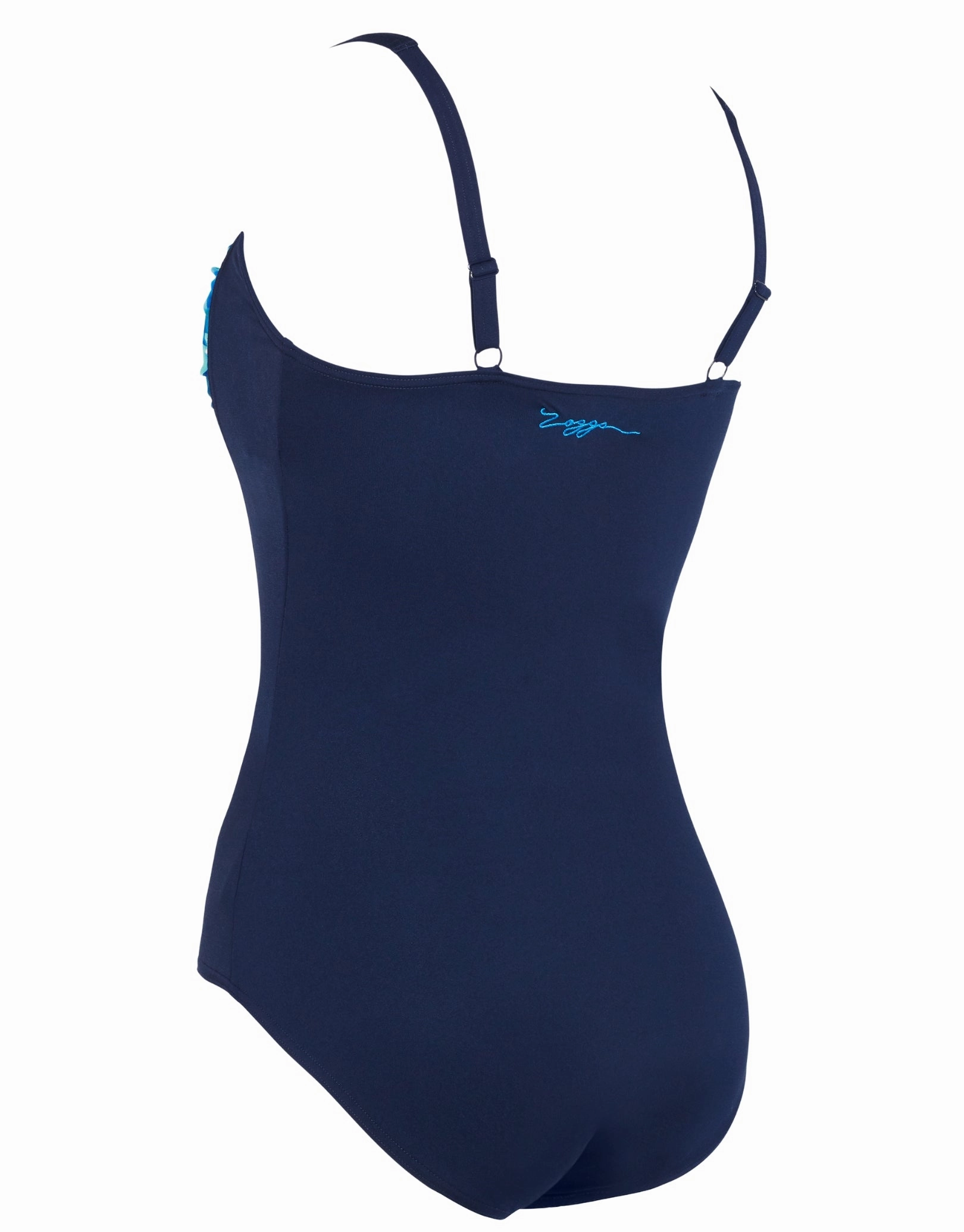 Aqua Digital Ruched Front Adjustable Swimsuit - Navy/Blue