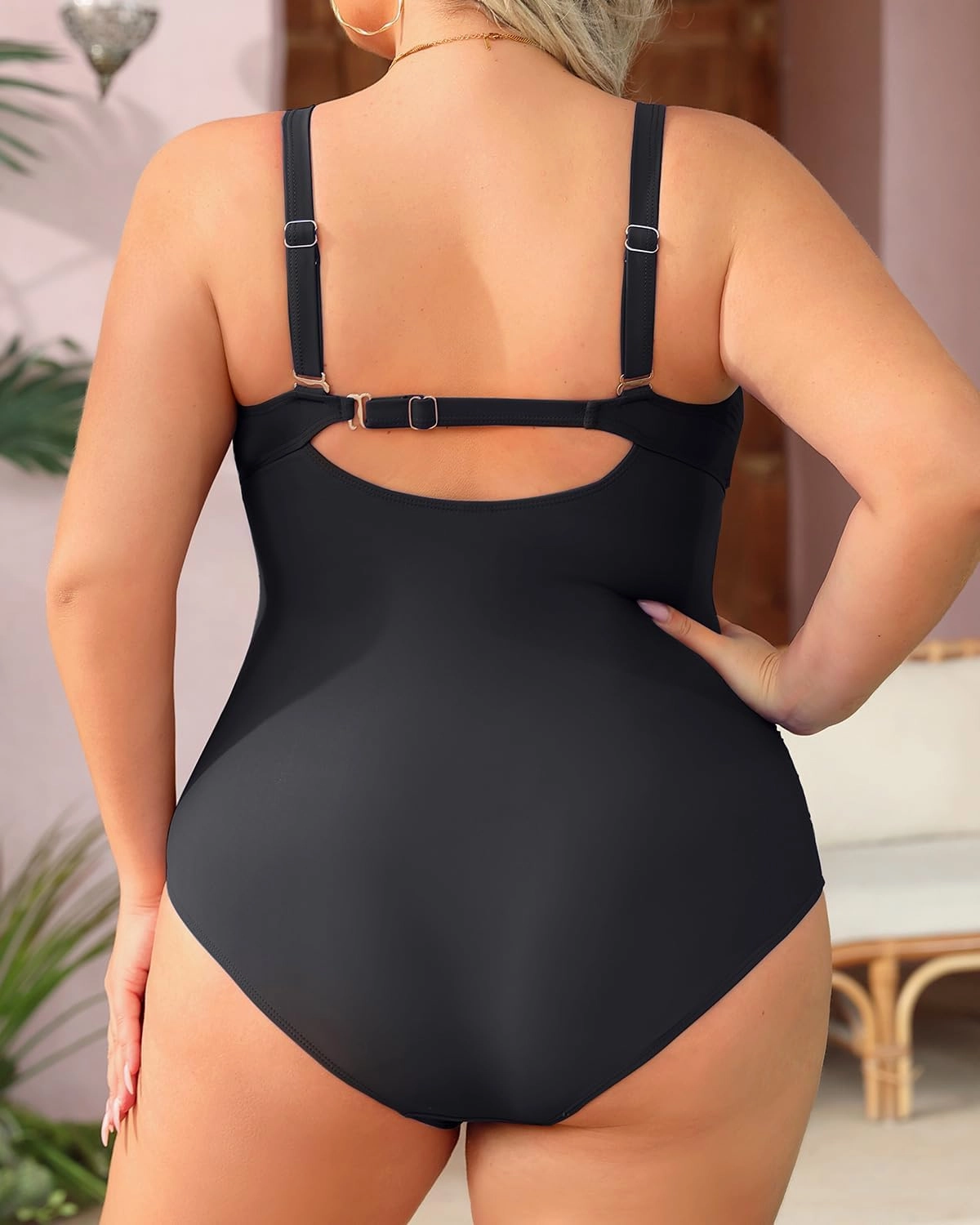 Aqua Eve Womens Plus Size One Piece Swimsuit- Tummy Control Bathing Suit Full Coverage Swimwear