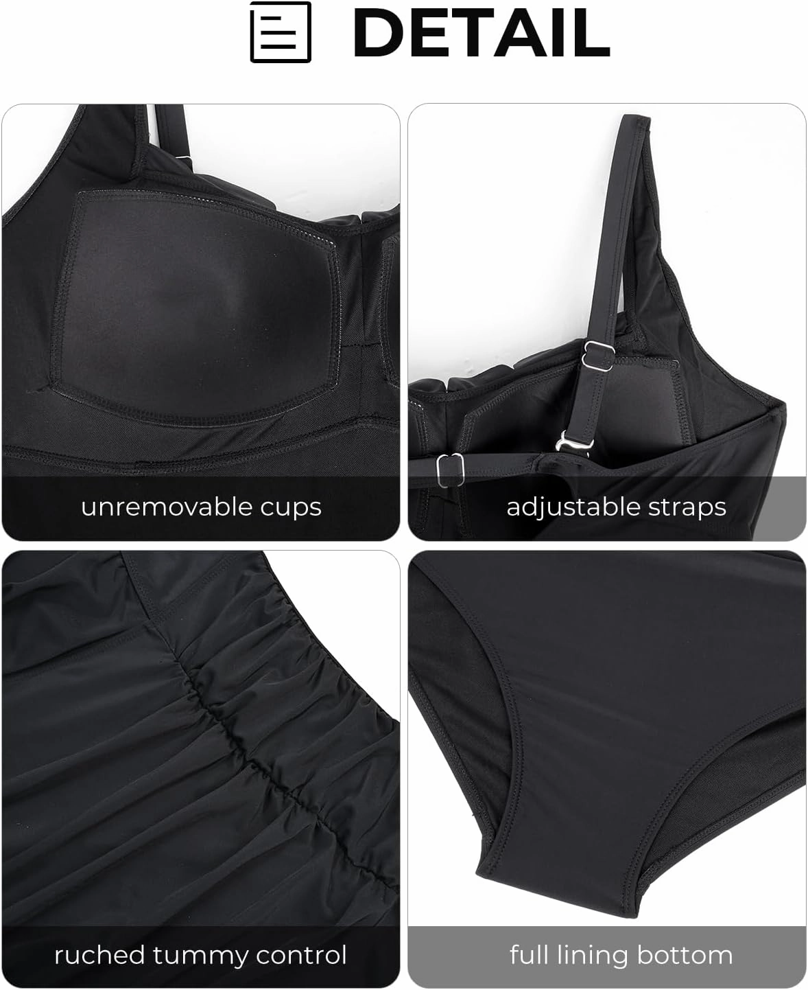 Aqua Eve Womens Plus Size One Piece Swimsuit- Tummy Control Bathing Suit Full Coverage Swimwear