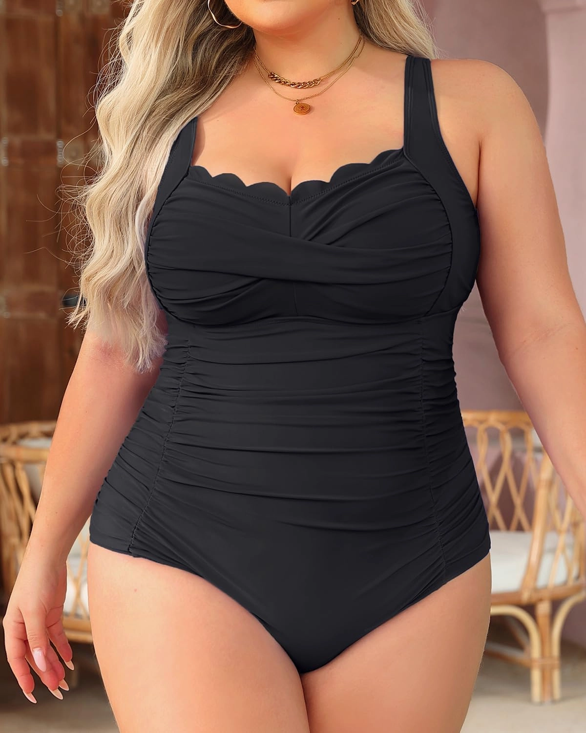 Aqua Eve Womens Plus Size One Piece Swimsuit- Tummy Control Bathing Suit Full Coverage Swimwear