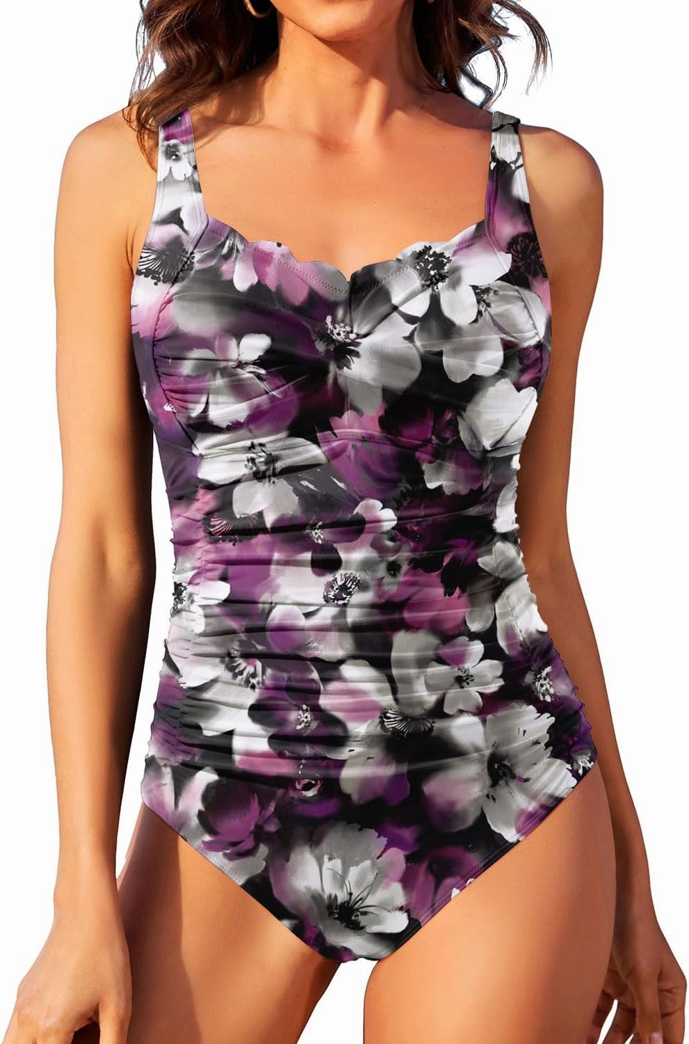 Aqua Eve Womens Plus Size One Piece Swimsuit- Tummy Control Bathing Suit Full Coverage Swimwear