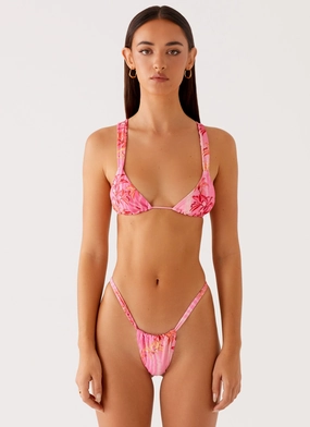 Arnie Bikini Top - Tropical Pink Print