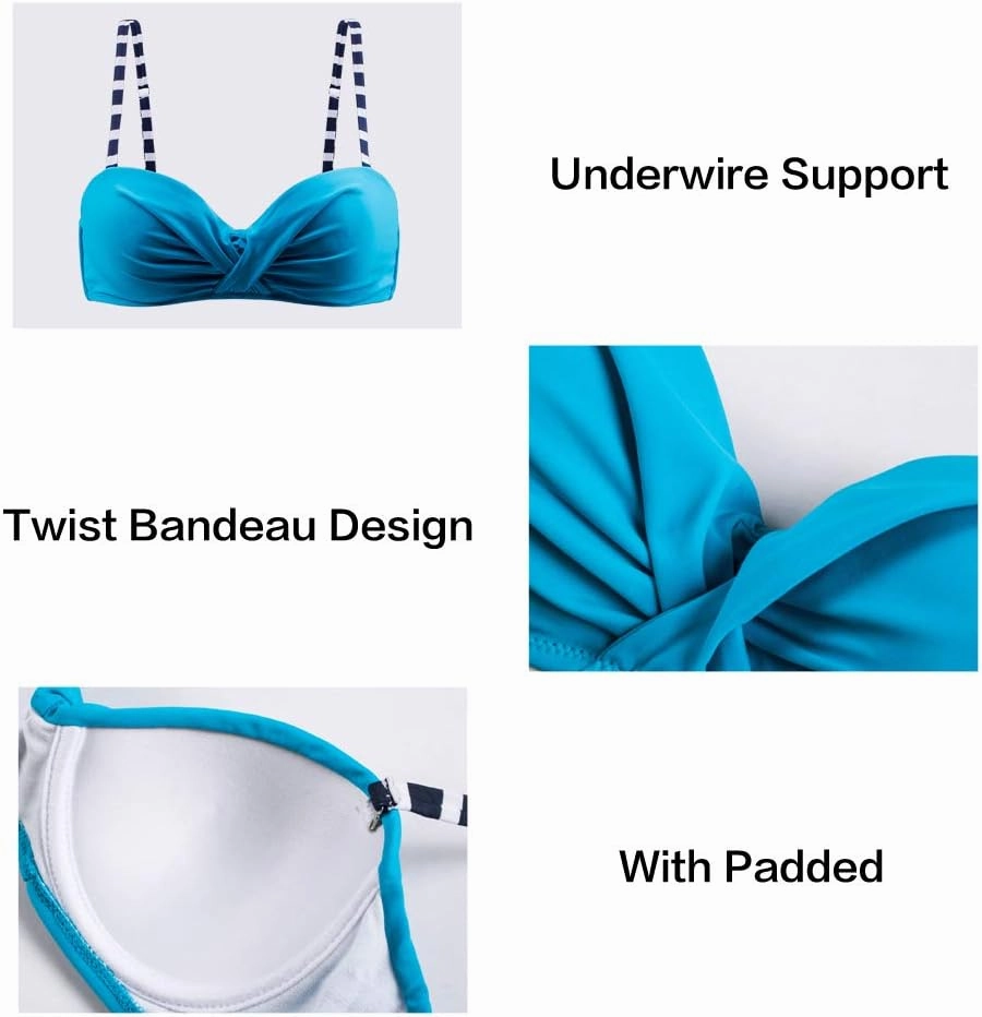 Astylish Women Push Up Two Piece Bikini Swimsuits Padded Swimwear Bathing Suit