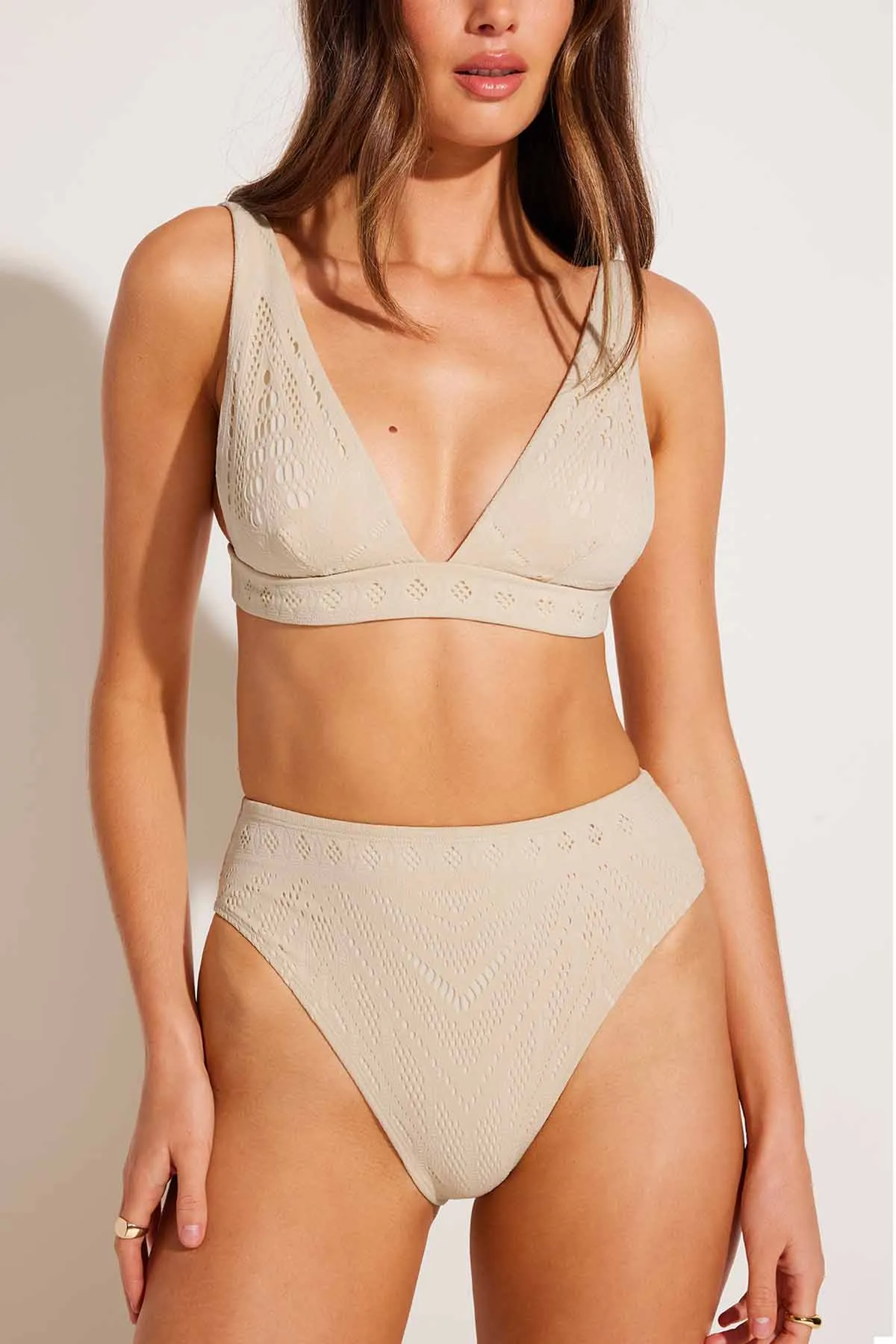Barcelona High Waist Bottom - Natural Calico Crochet