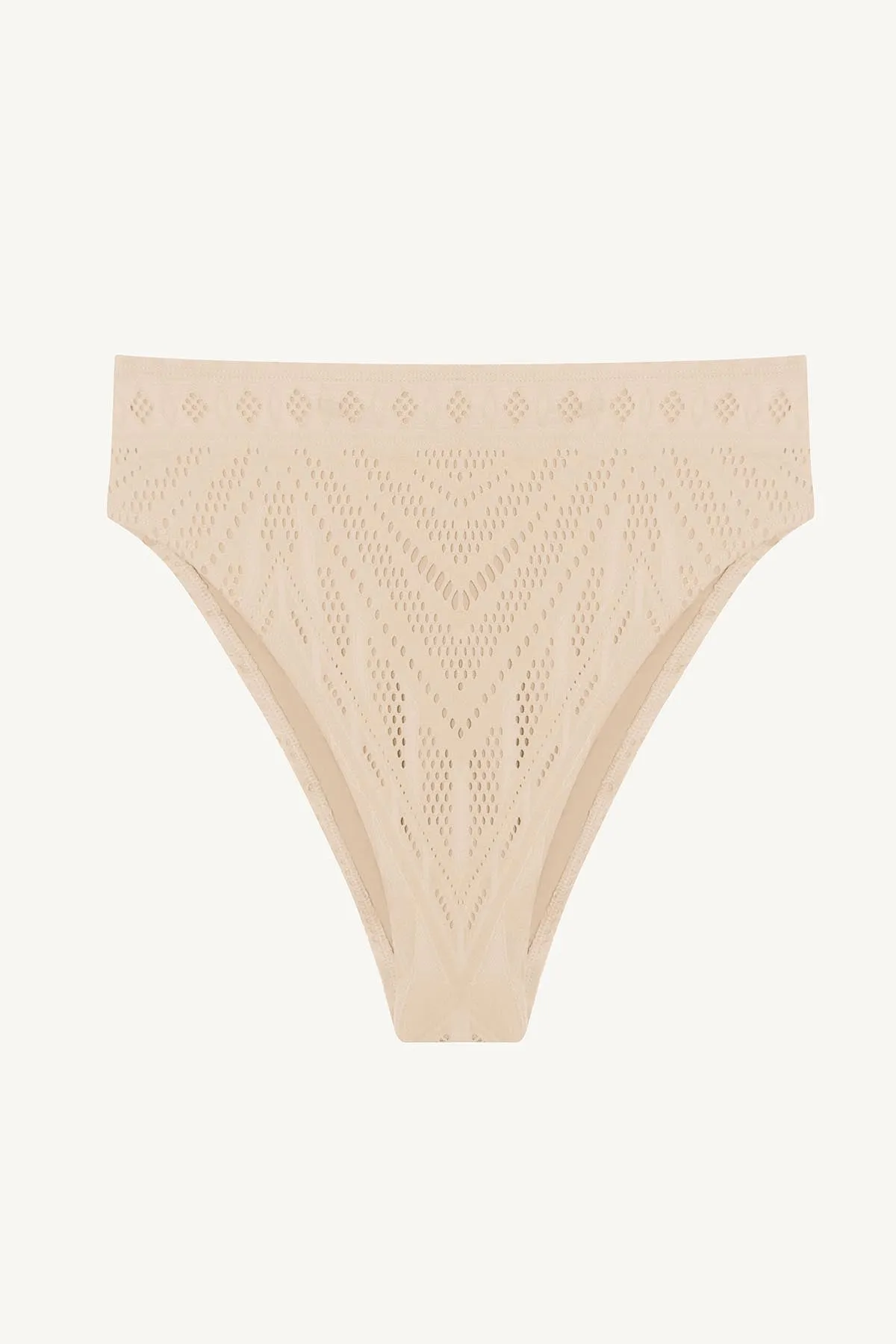 Barcelona High Waist Bottom - Natural Calico Crochet