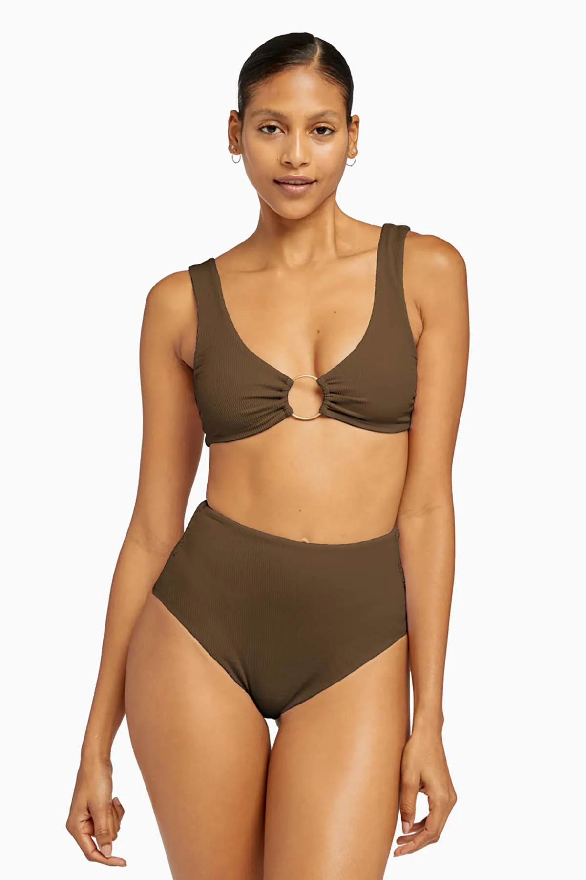 Barcelona High Waist Full Cut Bottom - Tea Leaf EcoTex