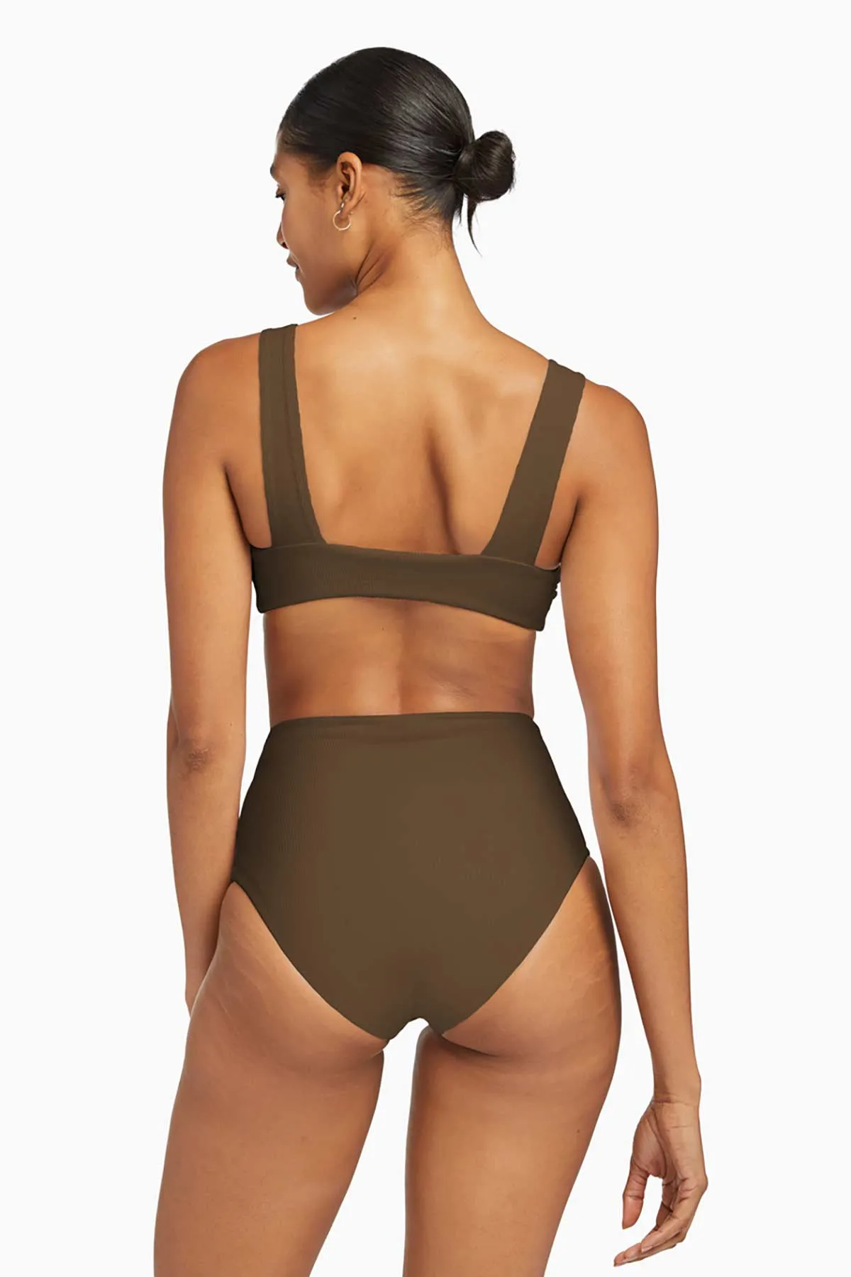 Barcelona High Waist Full Cut Bottom - Tea Leaf EcoTex