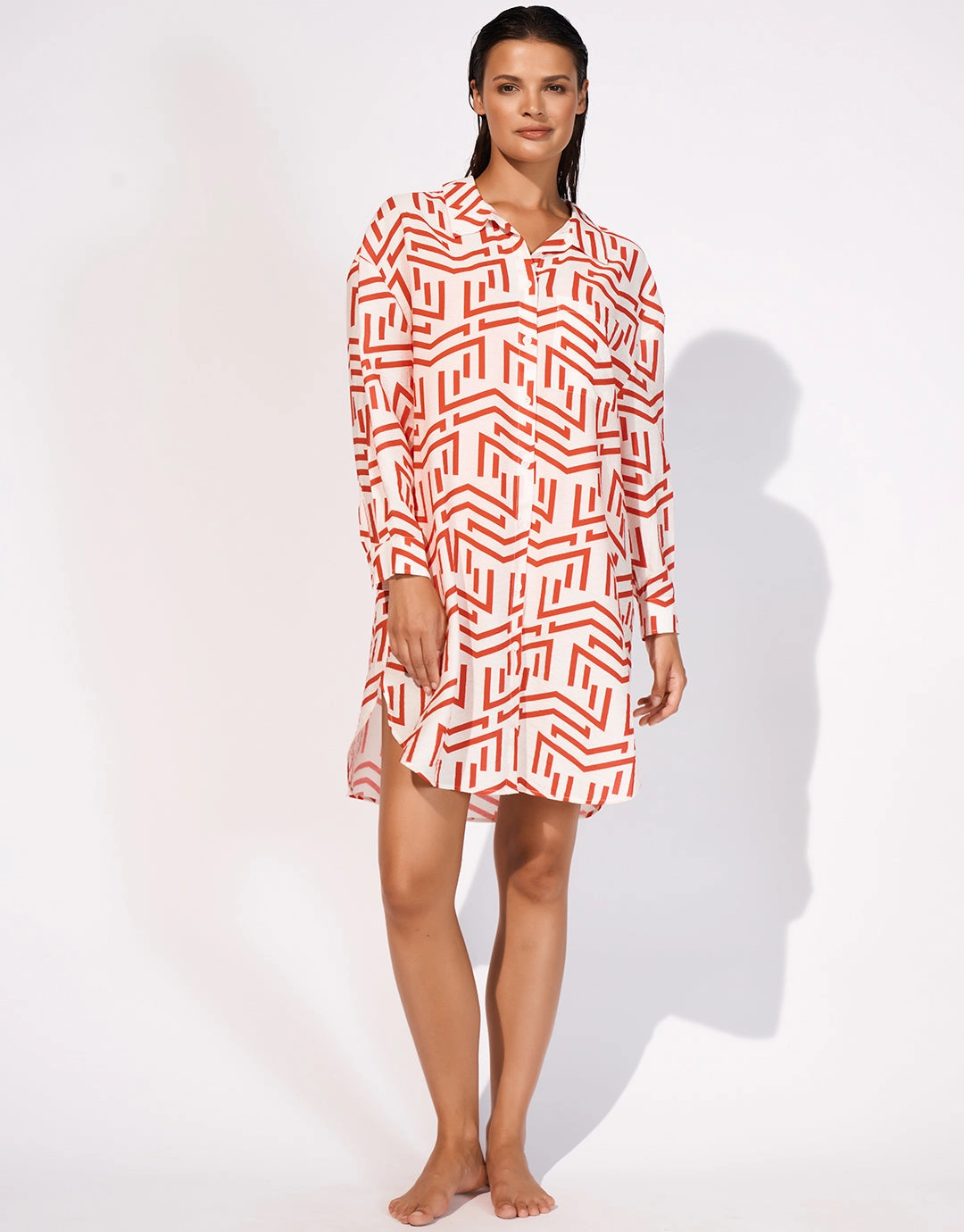 Beach Shirt - White Flame