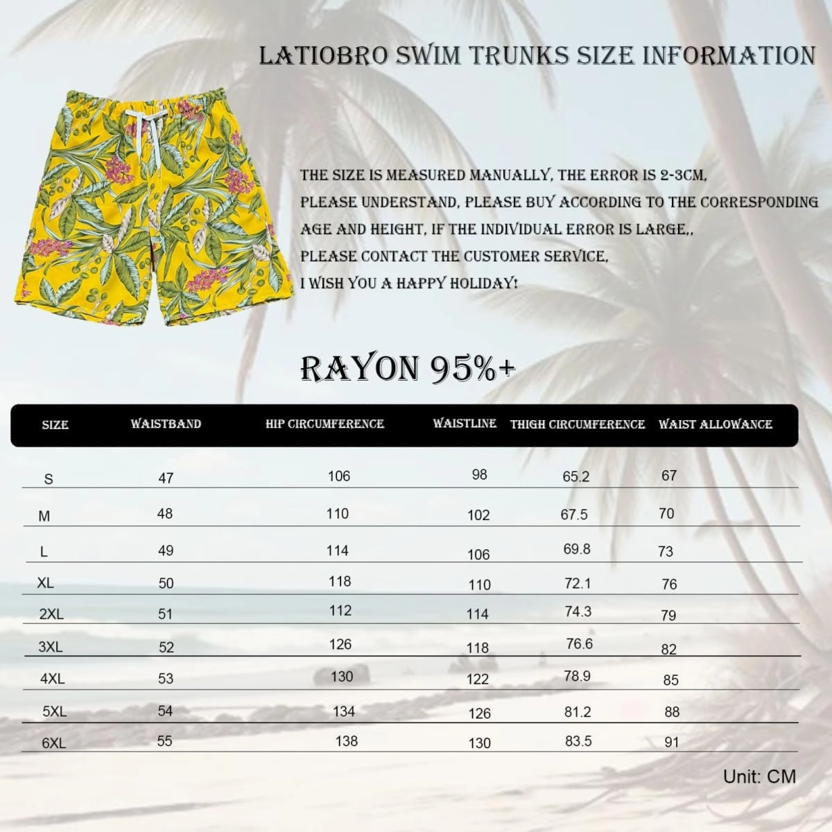 Beach Shorts for Men Summer 3-Pockets Quick-Dry Tropical Tree Printing Lace-Up Beach Shorts Swim Trunks Mens