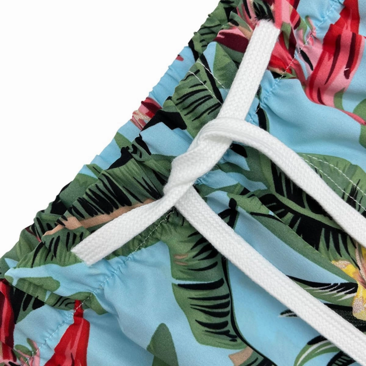 Beach Shorts for Men Summer 3-Pockets Quick-Dry Tropical Tree Printing Lace-Up Beach Shorts Swim Trunks Mens