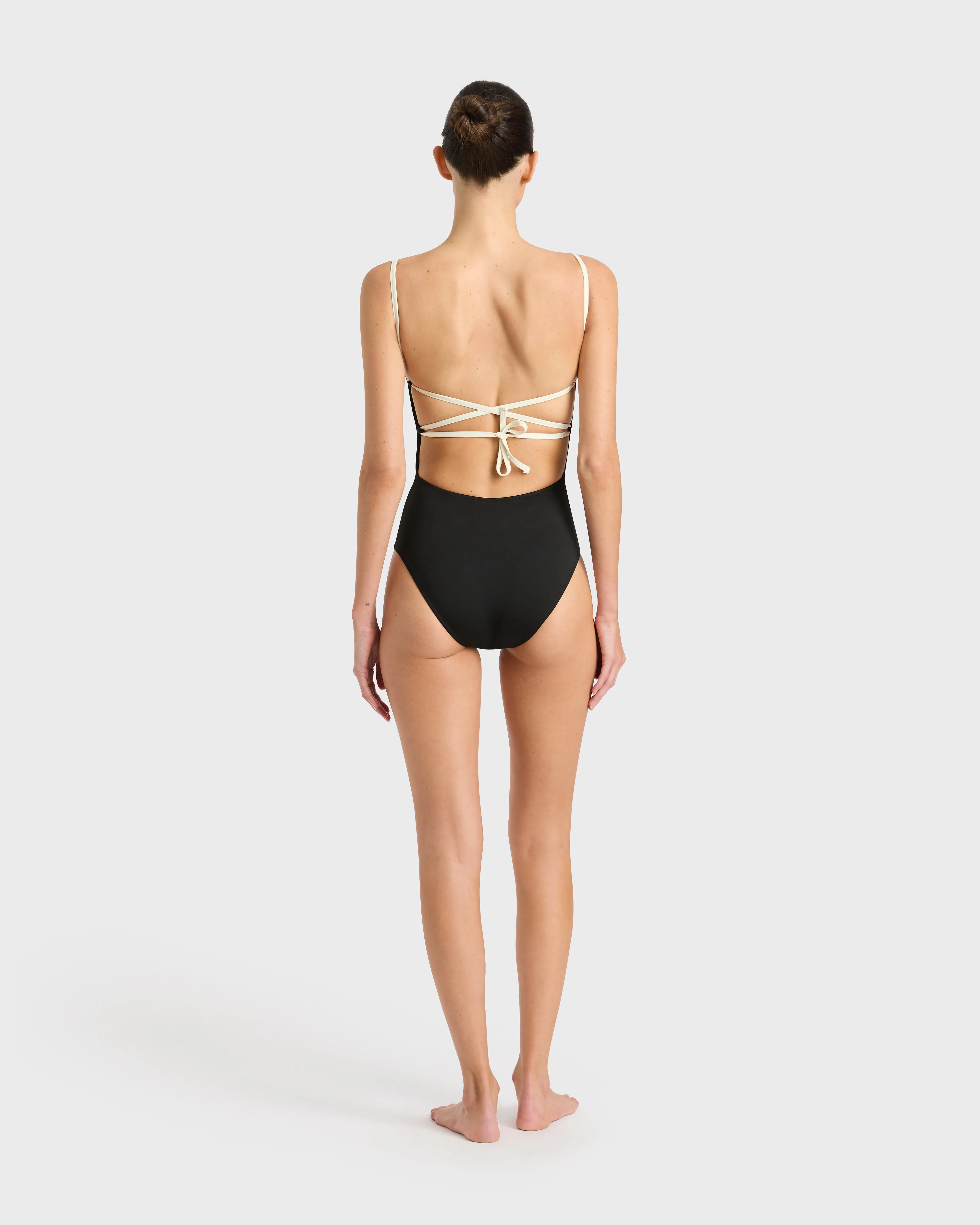 Bianca One Piece - Black & Porcelain (Embodee)