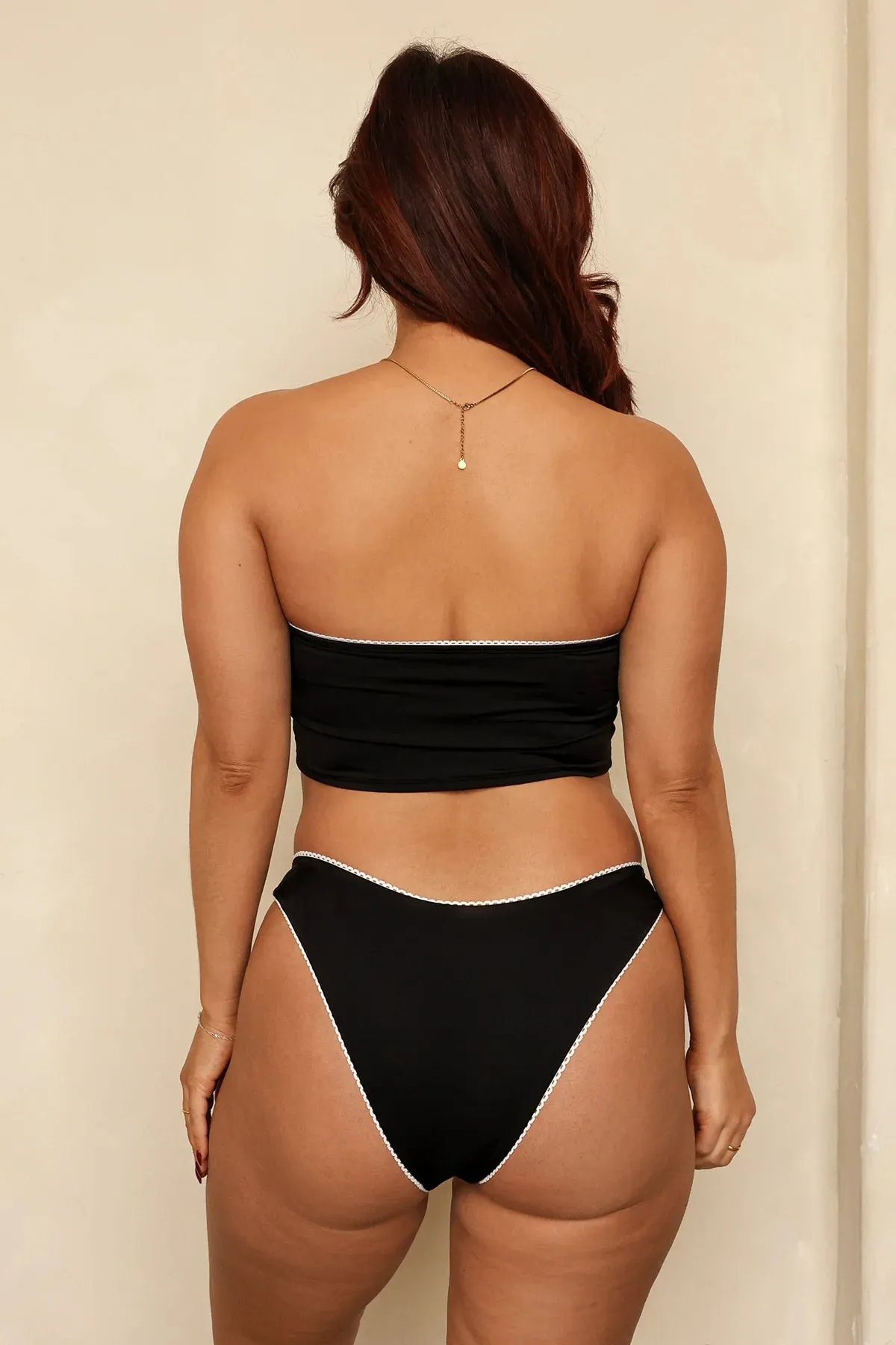 Black Mary Bandeau Super Cheeky Set