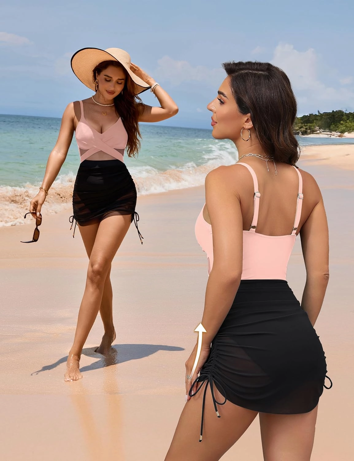 Blooming Jelly Womens One Piece Swimsuit Modest Tummy Control Bathing Suit Twist Front Swim Dress Swimwear 2025