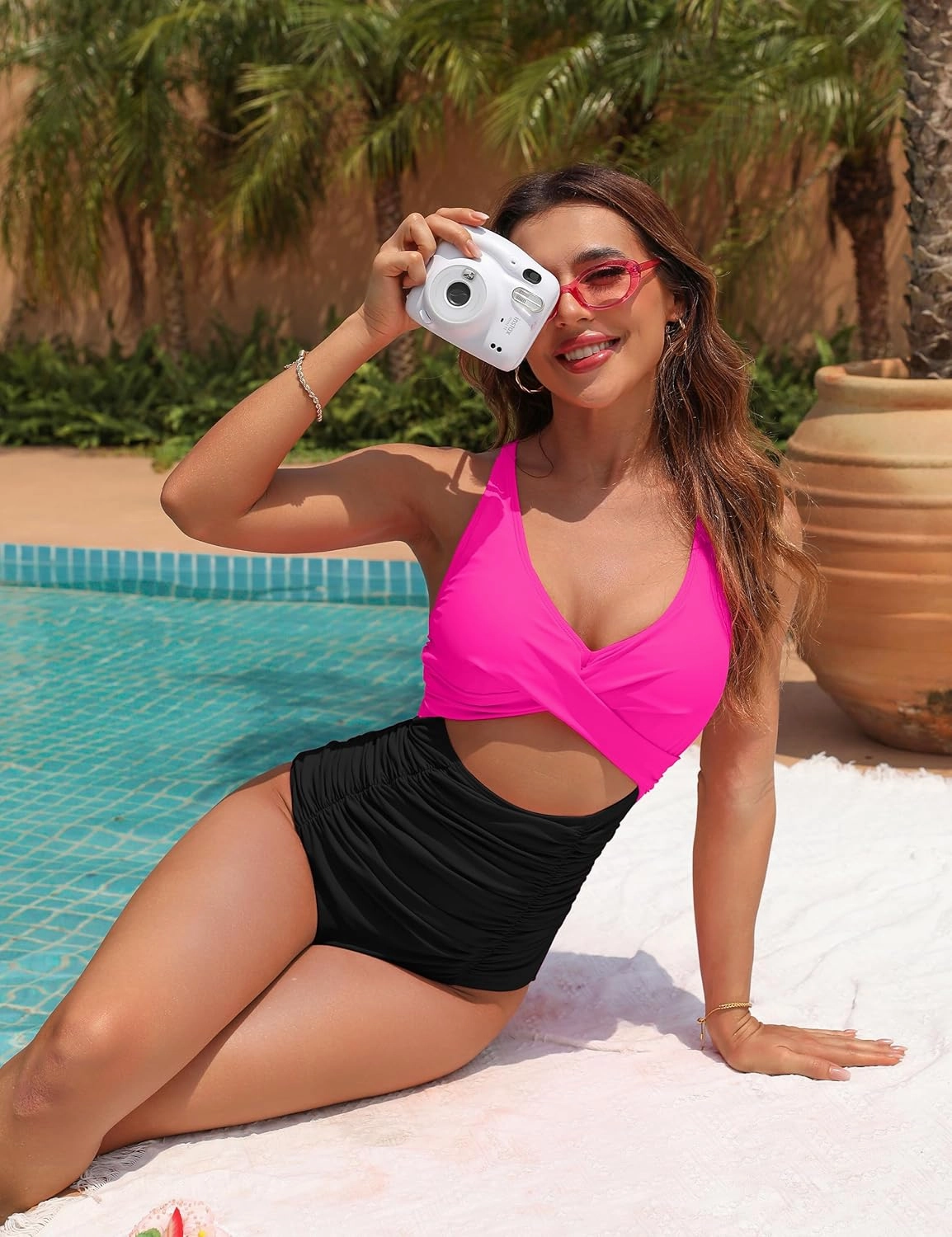 Blooming Jelly Womens One Piece Swimsuits Push Up Tummy Control Bathing Suit Cutout Ruched Slimming Swim Suits 2025