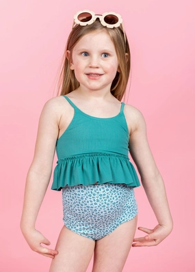 Blue Ditsy Floral | Mini High-Waisted Bottoms
