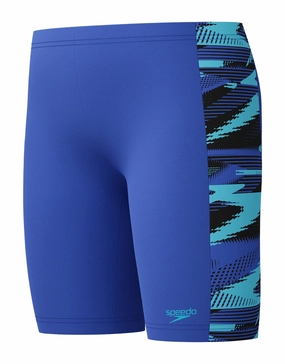 Boys Hyperboom Panel Swim Jammer - Blue/Multi