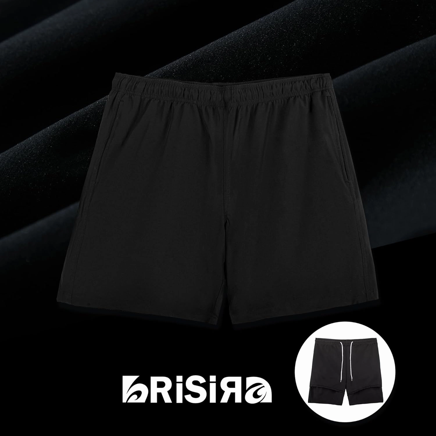BRISIRA Big and Tall Mens Swim Trunks with Compression Liner Swimsuit Bathing Suit Swim Shorts Board Shorts Quick Dry 1X-6X