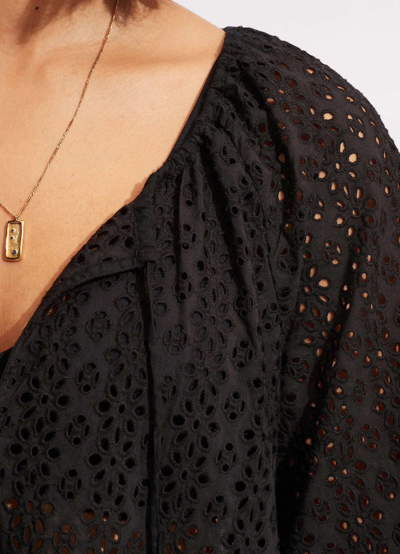 Broderie Anglaise Cover Up   - Black