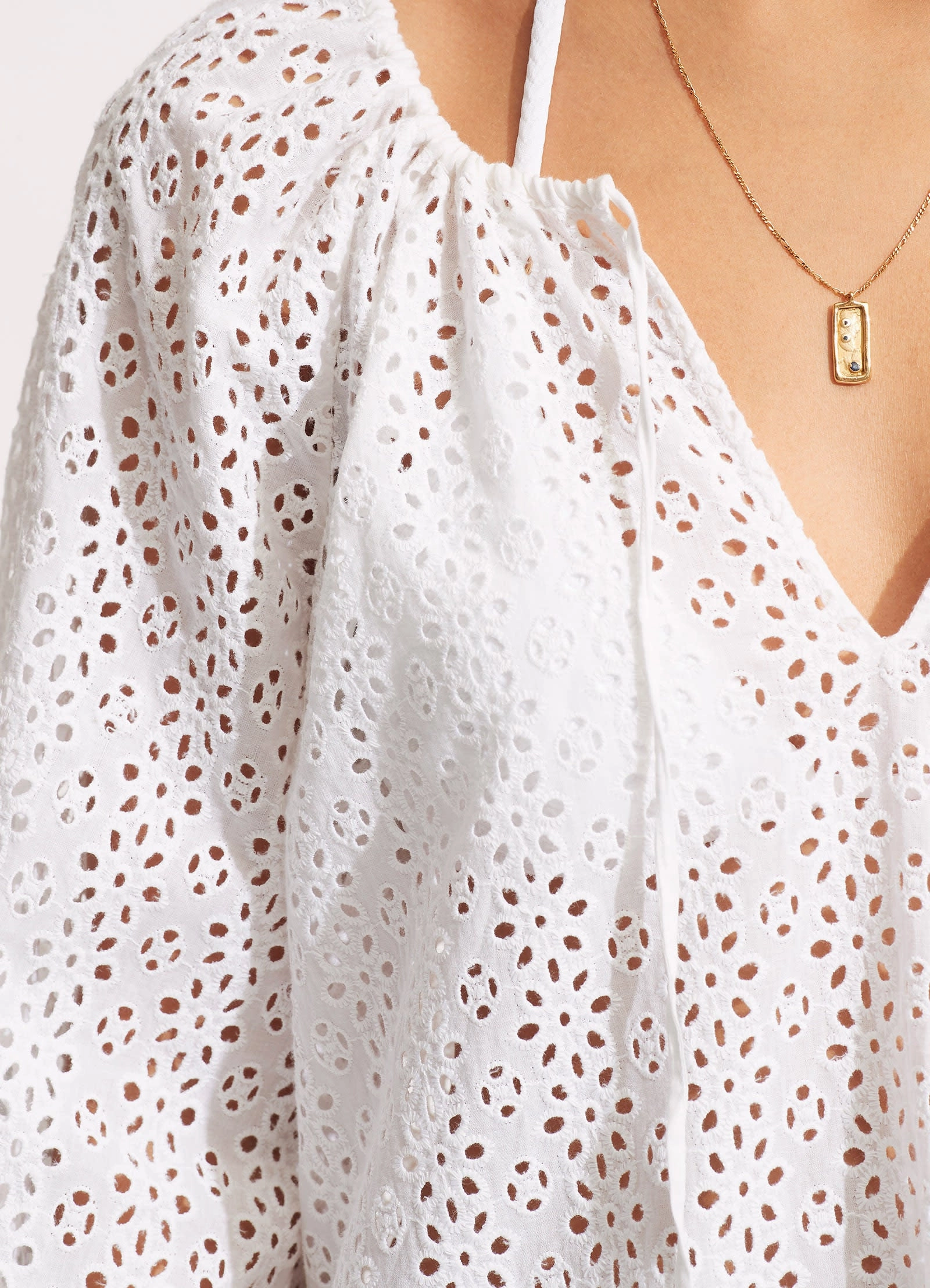 Broderie Anglaise Cover Up   - White