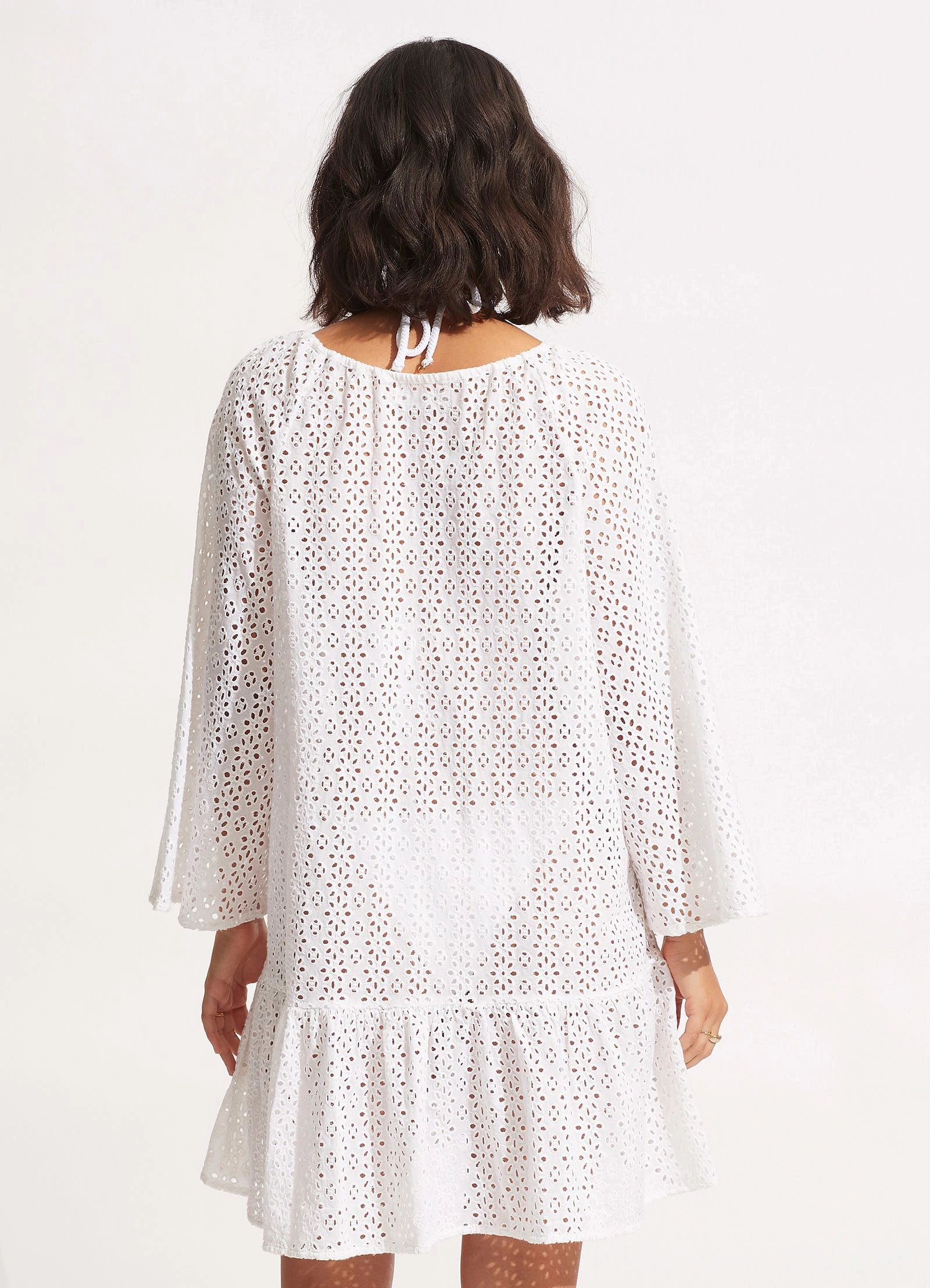Broderie Anglaise Cover Up   - White