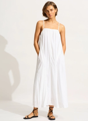 Broderie Maxi Dress - White