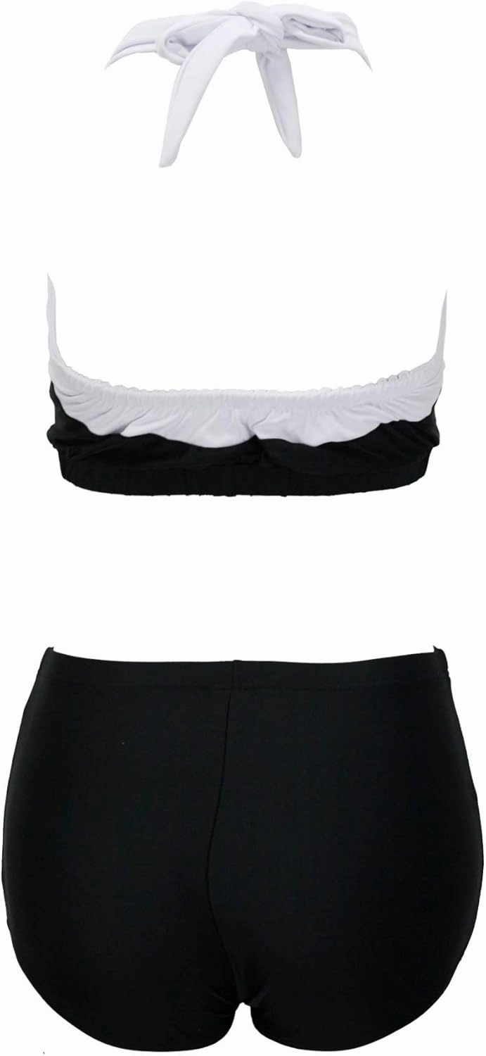bslingerie Women Retro Vintage Push Up High Waisted Bikini Swimsuit Plus Size
