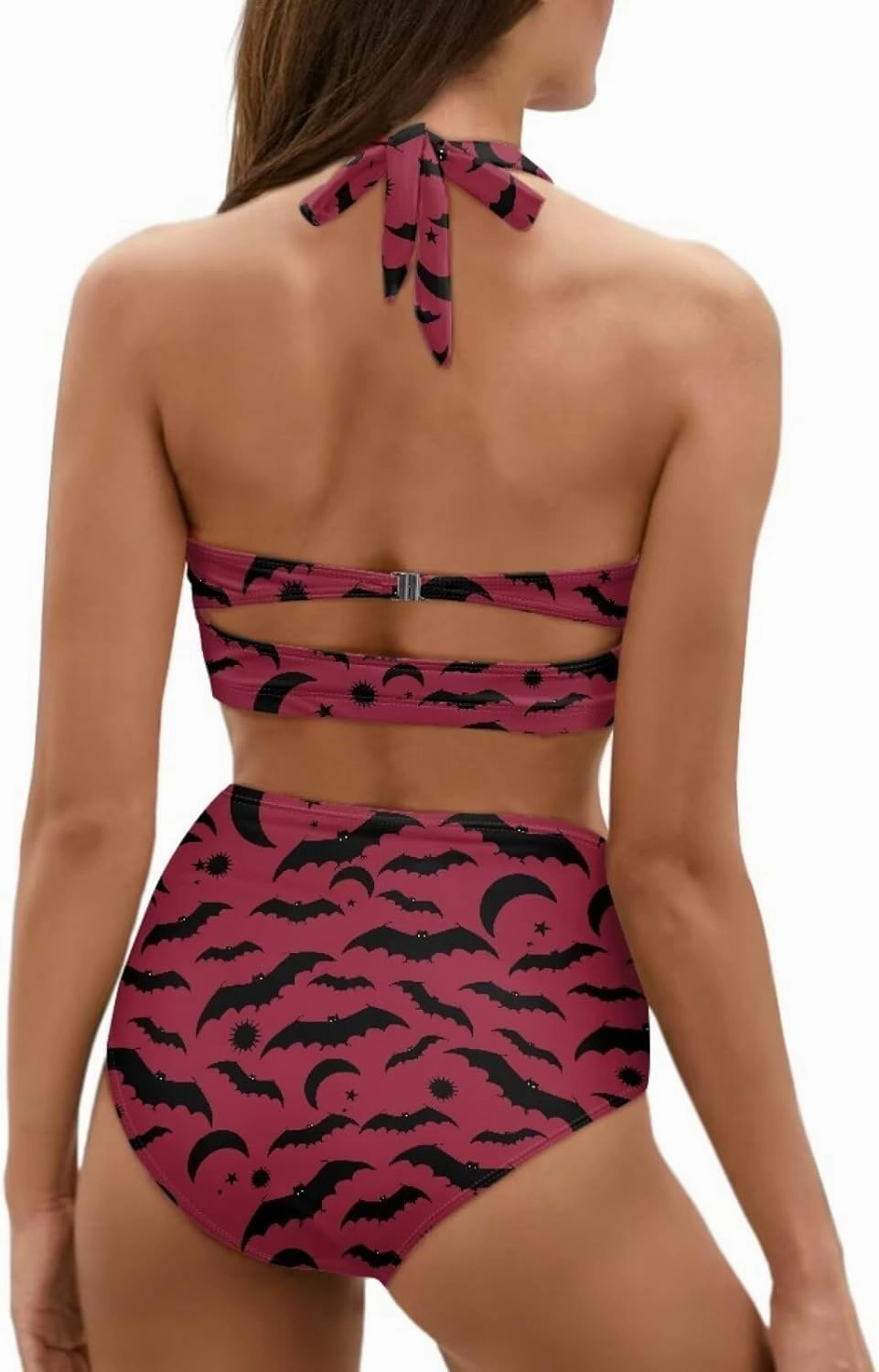 Butterfly Women's Retro Ruched Ruffle High Waist Bikini Set, Flag Tankini Swimsuits Tummy Control Swimwear