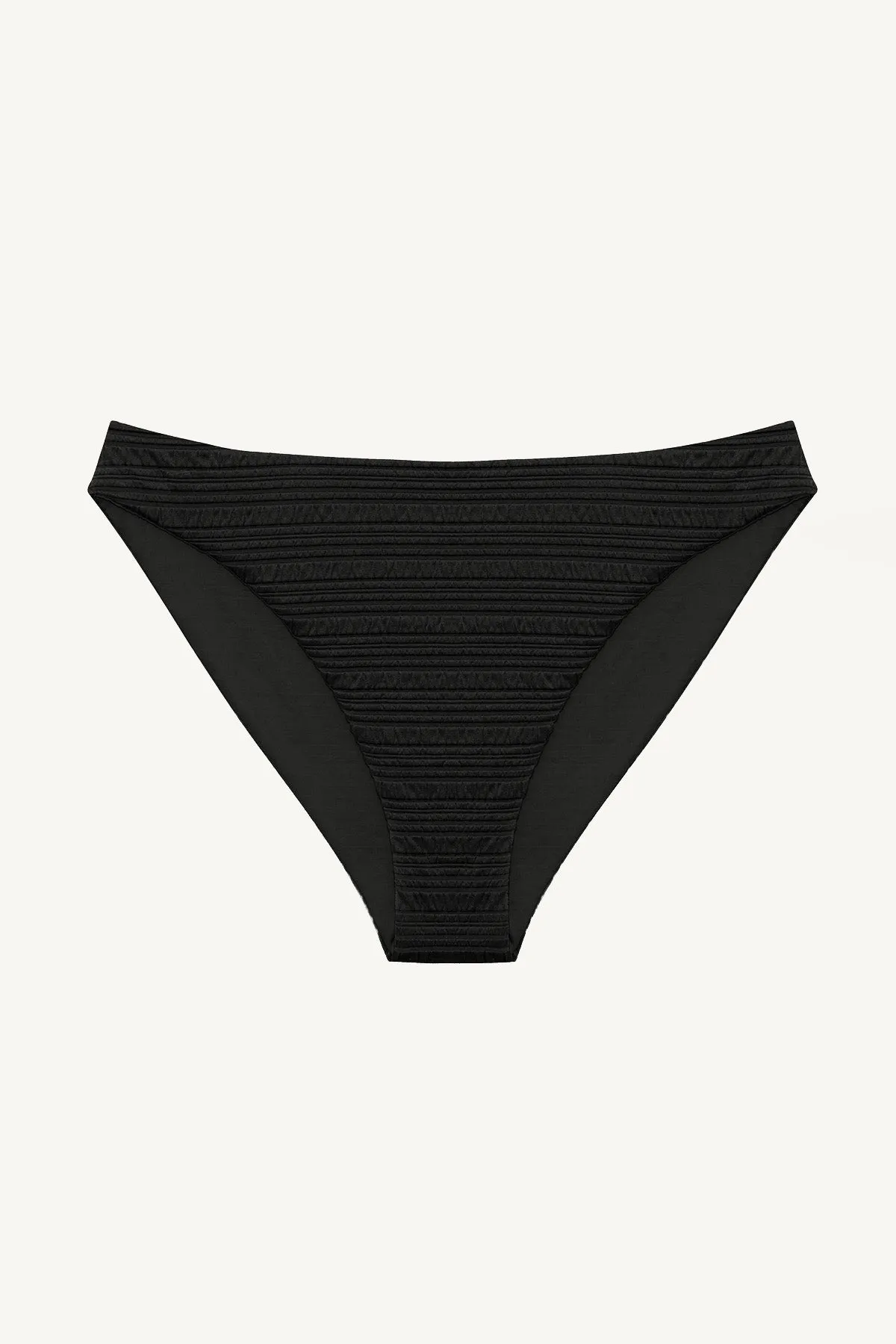 Cali High Leg Full Bottom - Black Seersucker Stripe