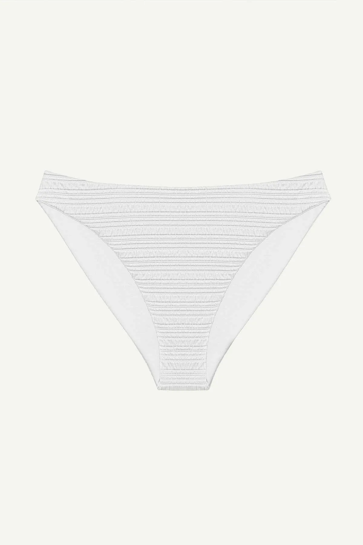Cali High Leg Full Bottom - White Seersucker Stripe
