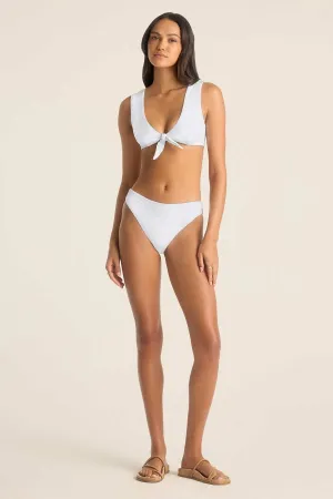 Cali High Leg Full Bottom - White Seersucker Stripe