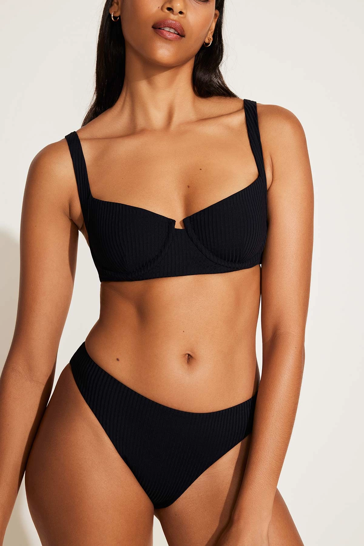Cali High Leg Full Bottom - Black EcoRib
