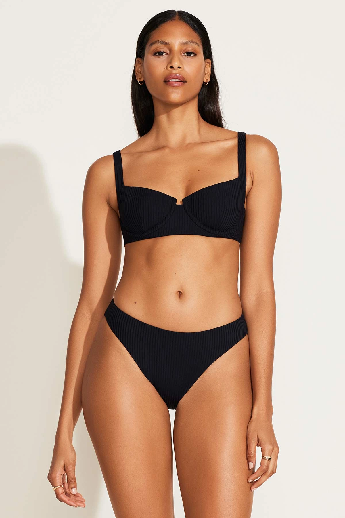 Cali High Leg Full Bottom - Black EcoRib