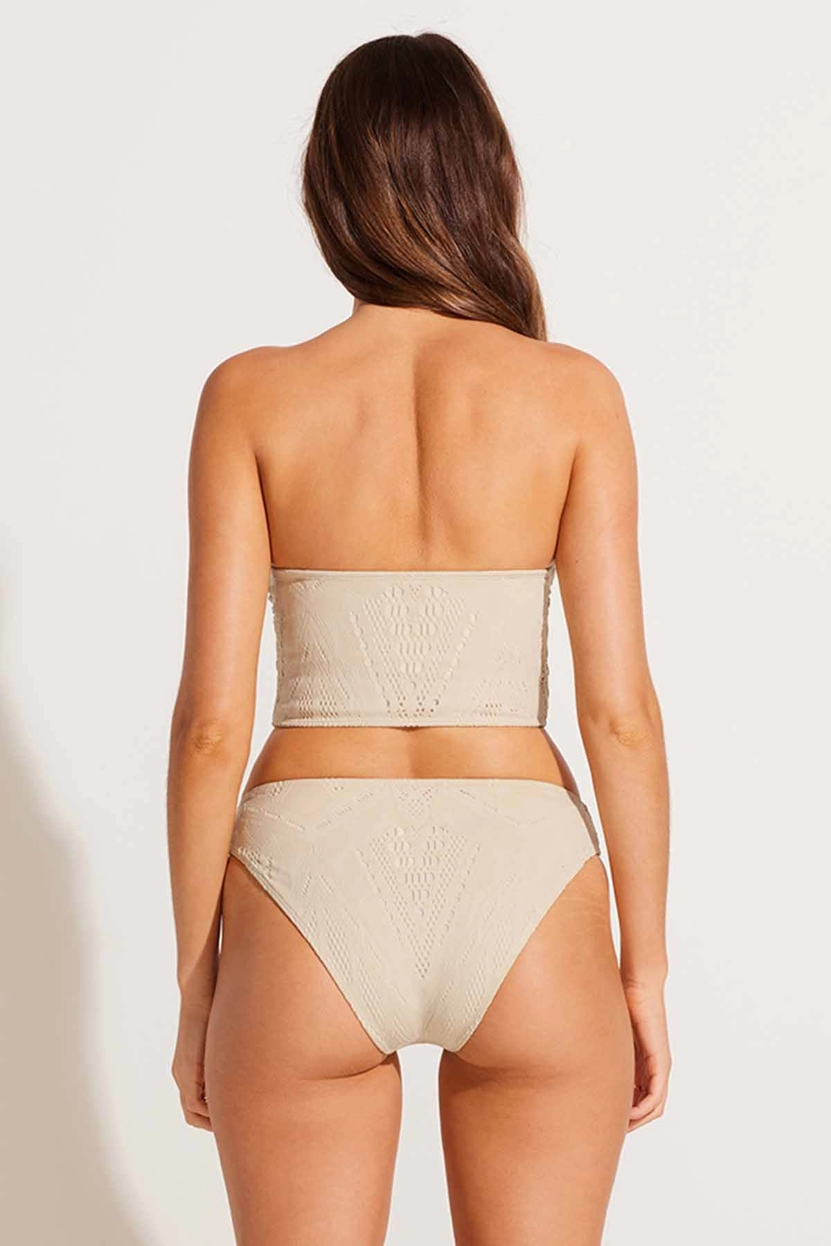 Cali High Leg Full Bottom - Natural Calico Crochet
