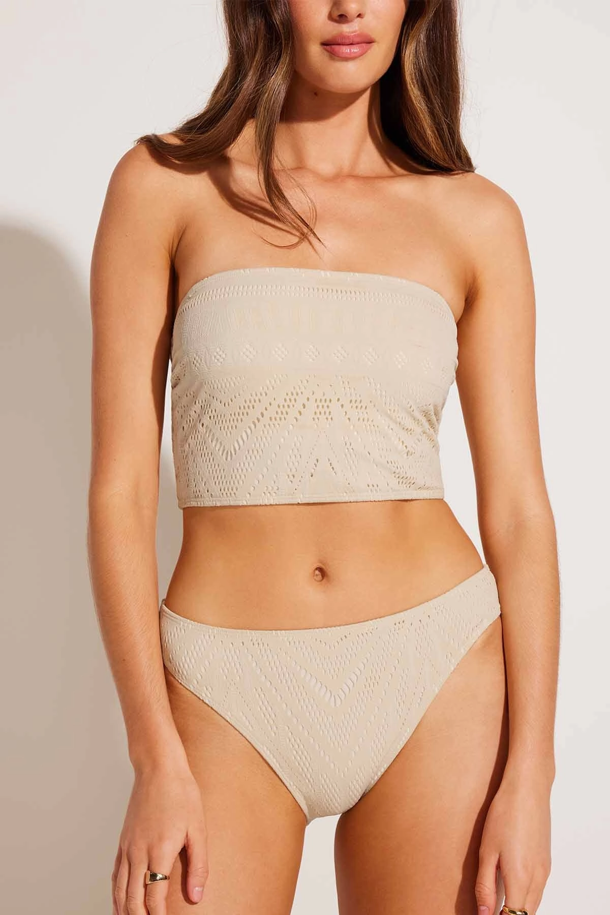 Cali High Leg Full Bottom - Natural Calico Crochet