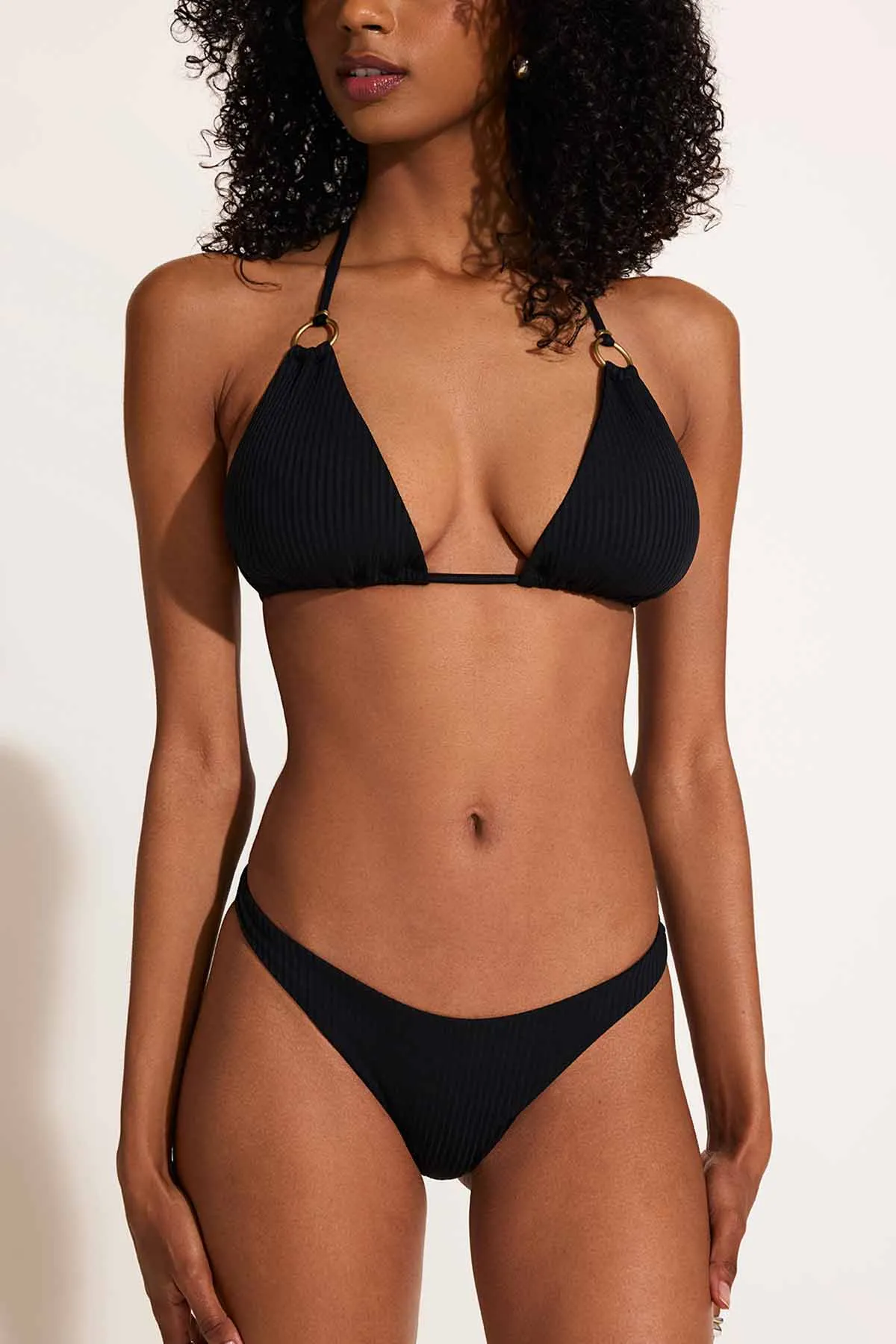 California High Leg Bottom - Black EcoRib