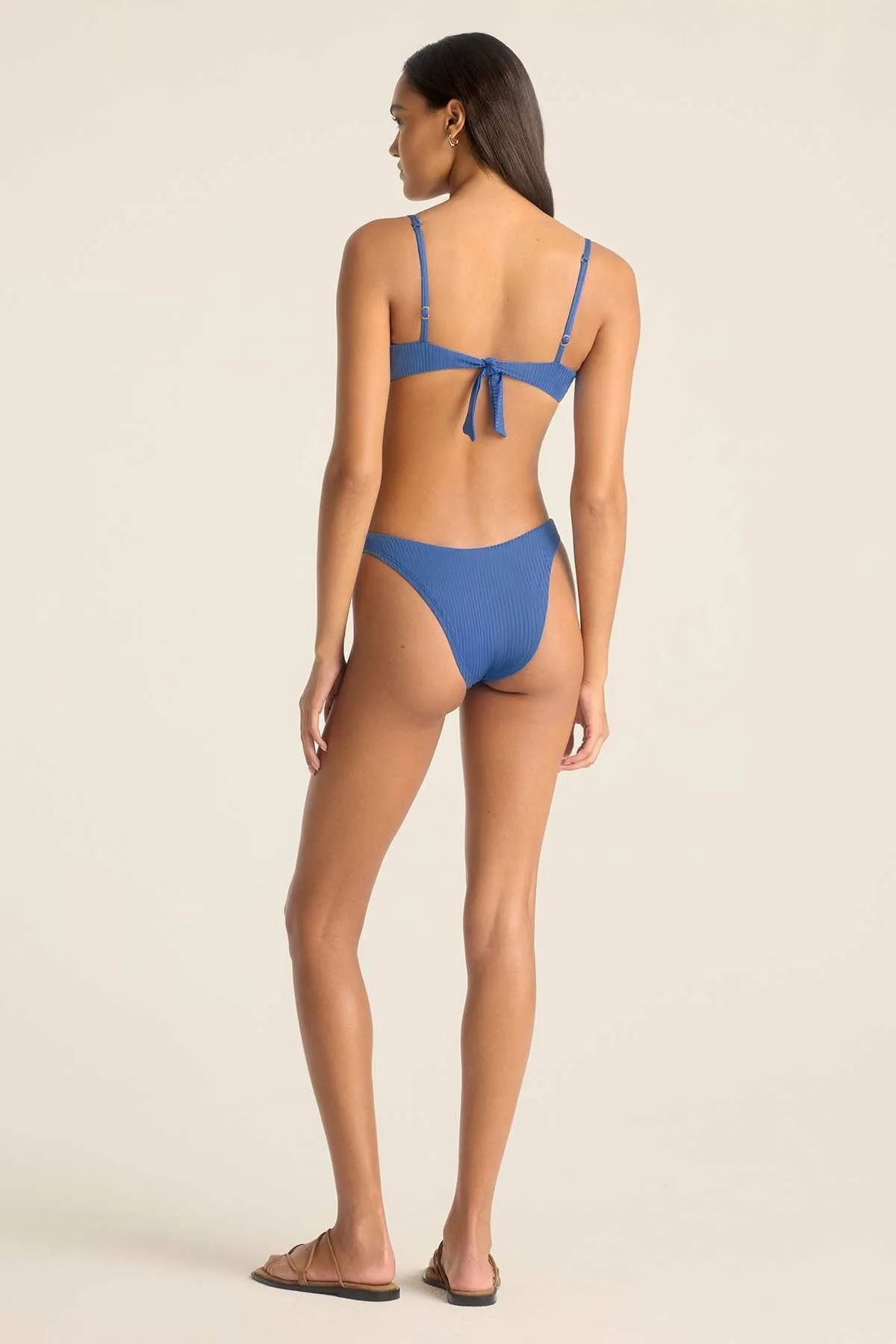 California High Leg Bottom - Chambray EcoRib