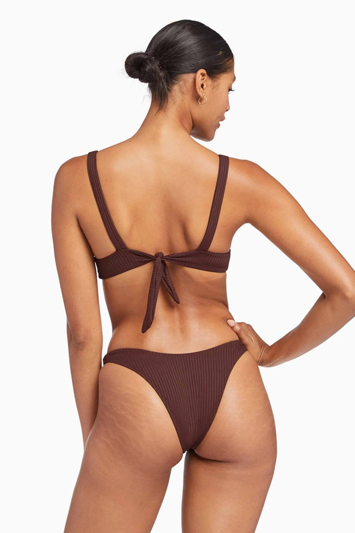 California High Leg Bottom - Chocolate EcoRib